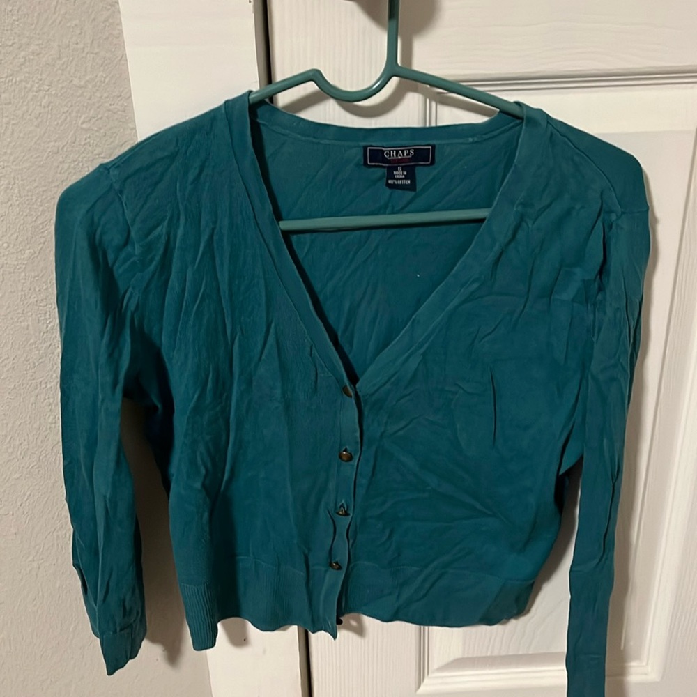 Teal Chaps Denim Sweater